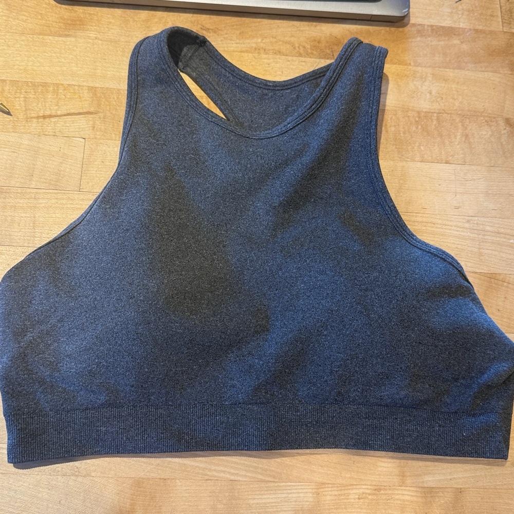 Fornia Dark Grey High Neck Chevron Crop Top Tank Top Braw/pads sz S/M-Unworn